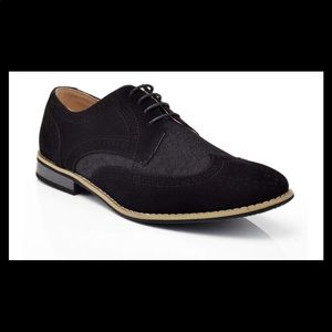 Franco Vauncci Men’s Timothy Wingtip Oxford Black 9.5